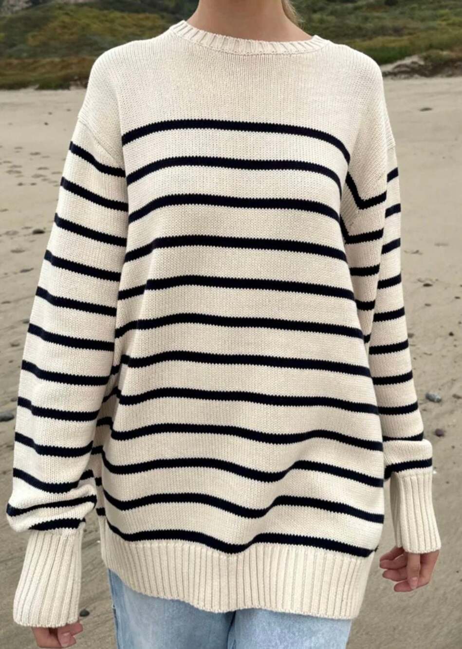 Brandy Melville Brianna Cotton Thin Stripe Sweater